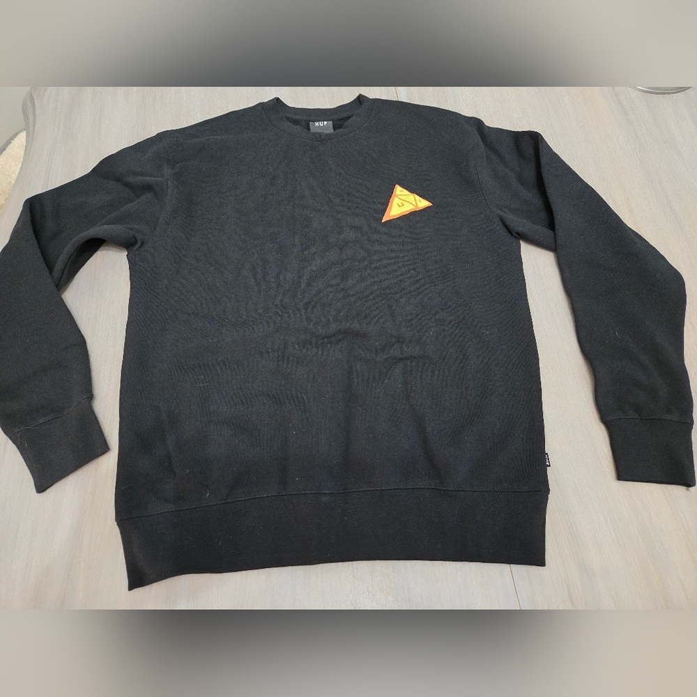 HUF Men's Black Sweatshirt Size Medium